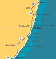 Mapa para chegar em Peroba